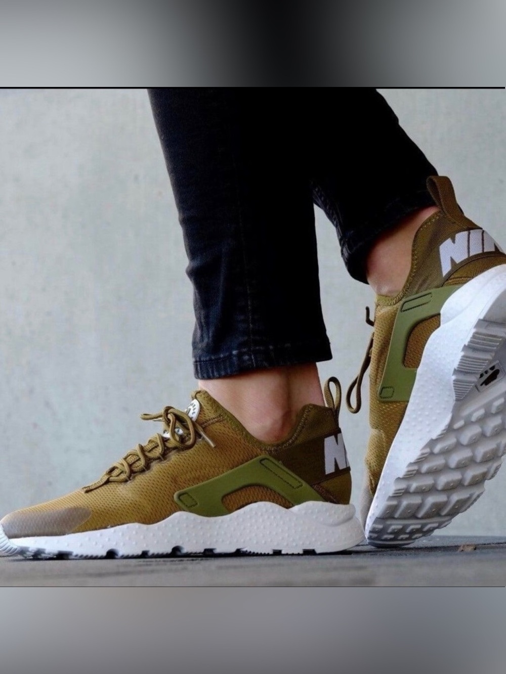 Nike Air Huarache Run Ultra Athletic Sneakers Shoes Style Code 819151-302 Olive